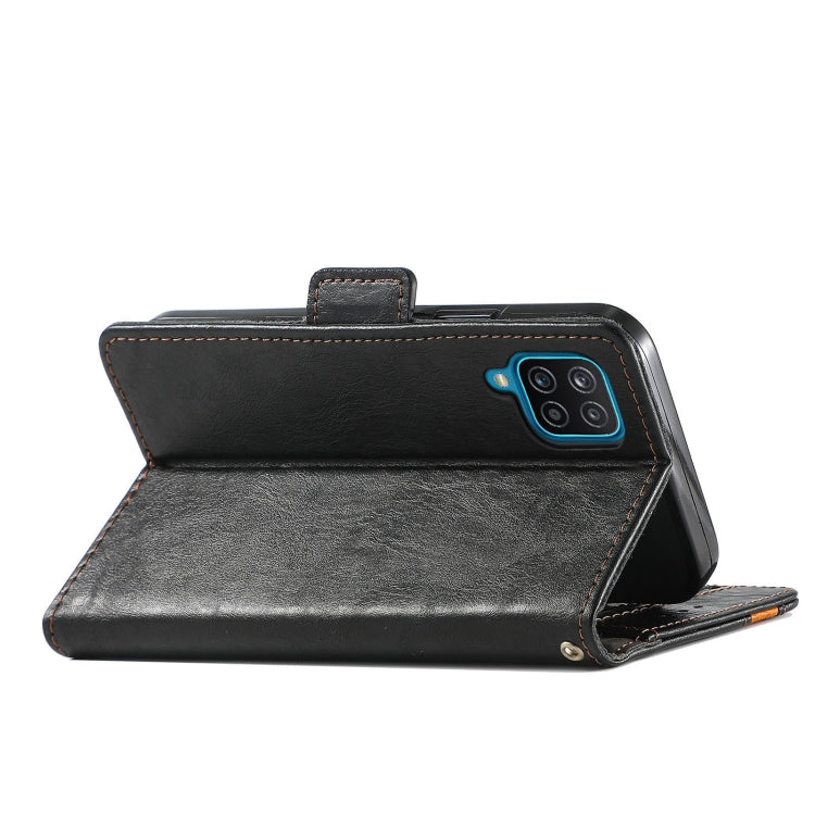 For Samsung Galaxy A12 CaseNeo Business Splicing Dual Magnetic Buckle Horizontal Flip PU Leather Case with Holder & Card Slots & Wallet