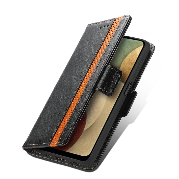 For Samsung Galaxy A12 CaseNeo Business Splicing Dual Magnetic Buckle Horizontal Flip PU Leather Case with Holder & Card Slots & Wallet