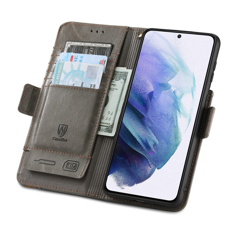For Samsung Galaxy S21+ 5G CaseNeo Business Splicing Dual Magnetic Buckle Horizontal Flip PU Leather Case with Holder & Card Slots & Wallet