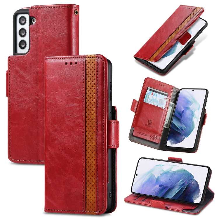 For Samsung Galaxy S21+ 5G CaseNeo Business Splicing Dual Magnetic Buckle Horizontal Flip PU Leather Case with Holder & Card Slots & Wallet