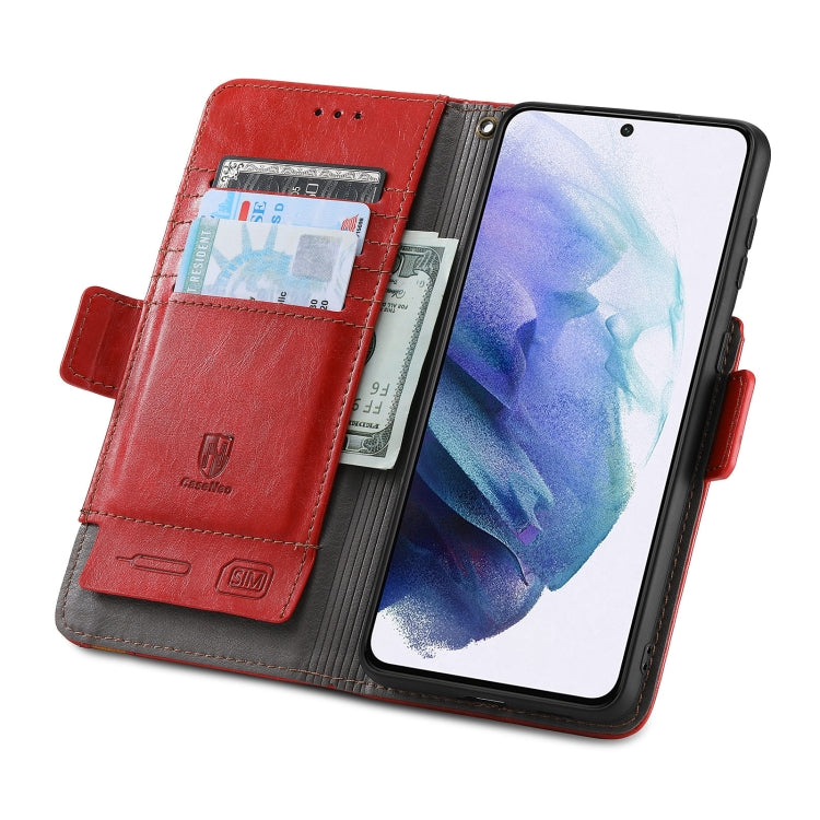 For Samsung Galaxy S21+ 5G CaseNeo Business Splicing Dual Magnetic Buckle Horizontal Flip PU Leather Case with Holder & Card Slots & Wallet
