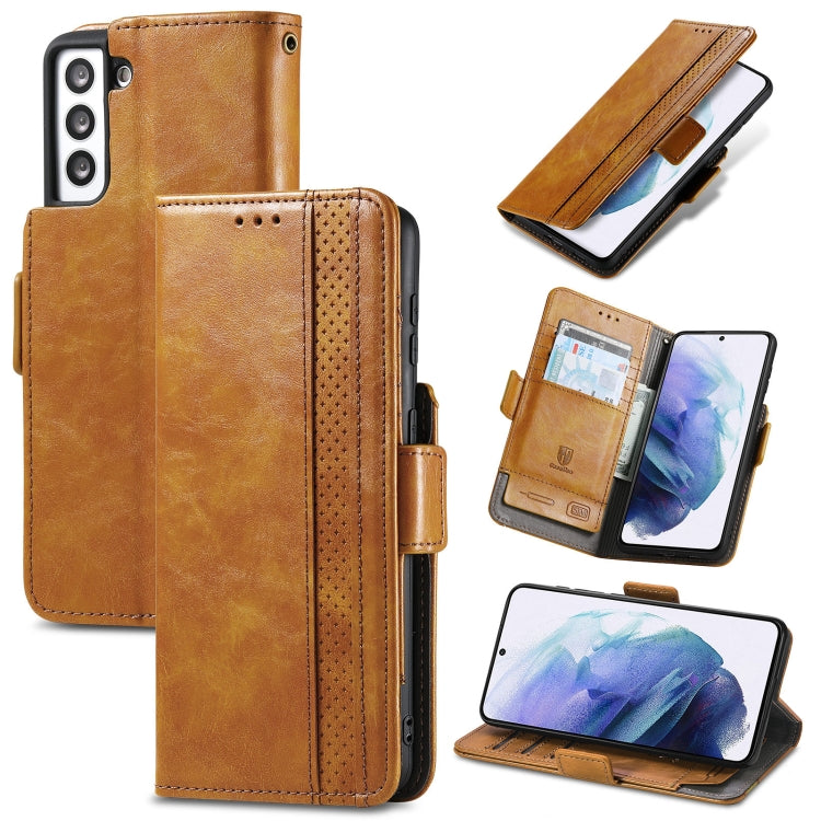 For Samsung Galaxy S21+ 5G CaseNeo Business Splicing Dual Magnetic Buckle Horizontal Flip PU Leather Case with Holder & Card Slots & Wallet