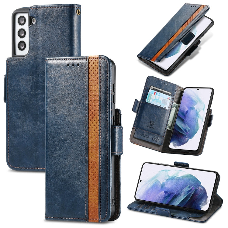 For Samsung Galaxy S21+ 5G CaseNeo Business Splicing Dual Magnetic Buckle Horizontal Flip PU Leather Case with Holder & Card Slots & Wallet