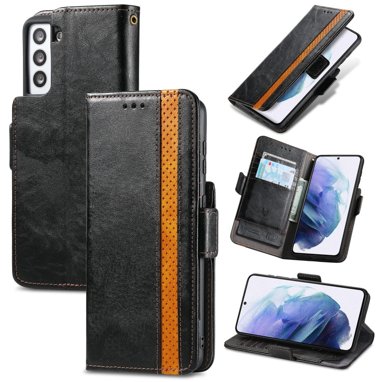 For Samsung Galaxy S21+ 5G CaseNeo Business Splicing Dual Magnetic Buckle Horizontal Flip PU Leather Case with Holder & Card Slots & Wallet