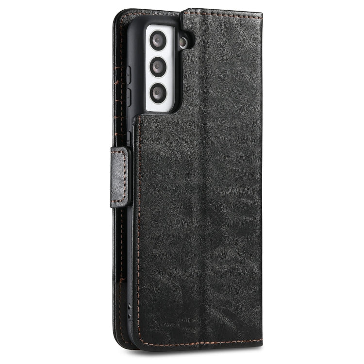 For Samsung Galaxy S21+ 5G CaseNeo Business Splicing Dual Magnetic Buckle Horizontal Flip PU Leather Case with Holder & Card Slots & Wallet
