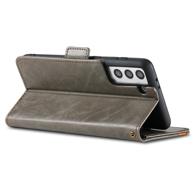 For Samsung Galaxy S21 5G CaseNeo Business Splicing Dual Magnetic Buckle Horizontal Flip PU Leather Case with Holder & Card Slots & Wallet