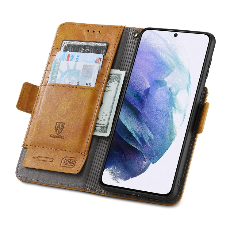 For Samsung Galaxy S21 5G CaseNeo Business Splicing Dual Magnetic Buckle Horizontal Flip PU Leather Case with Holder & Card Slots & Wallet