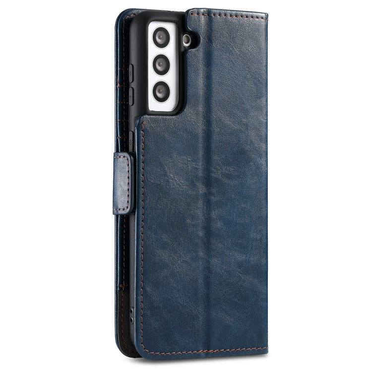 For Samsung Galaxy S21 5G CaseNeo Business Splicing Dual Magnetic Buckle Horizontal Flip PU Leather Case with Holder & Card Slots & Wallet