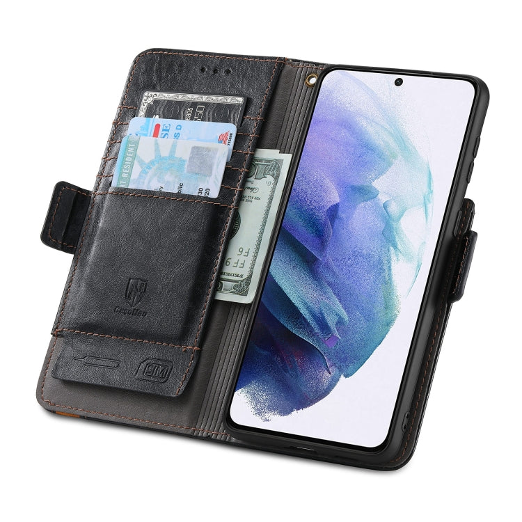 For Samsung Galaxy S21 5G CaseNeo Business Splicing Dual Magnetic Buckle Horizontal Flip PU Leather Case with Holder & Card Slots & Wallet