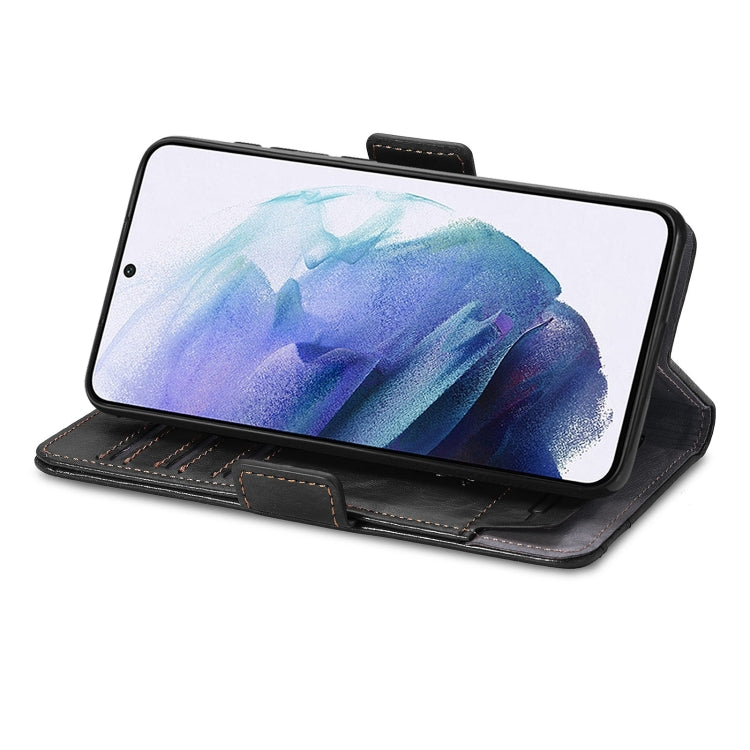 For Samsung Galaxy S21 5G CaseNeo Business Splicing Dual Magnetic Buckle Horizontal Flip PU Leather Case with Holder & Card Slots & Wallet