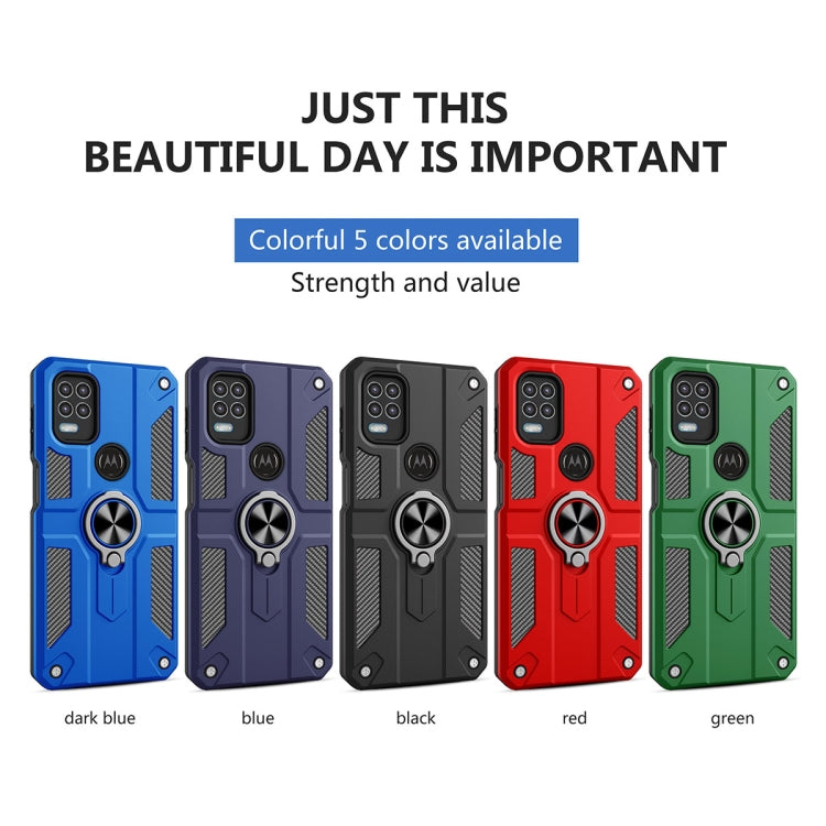 For Motorola Moto G Stylus 5G Carbon Fiber Pattern PC + TPU Protective Case with Ring Holder