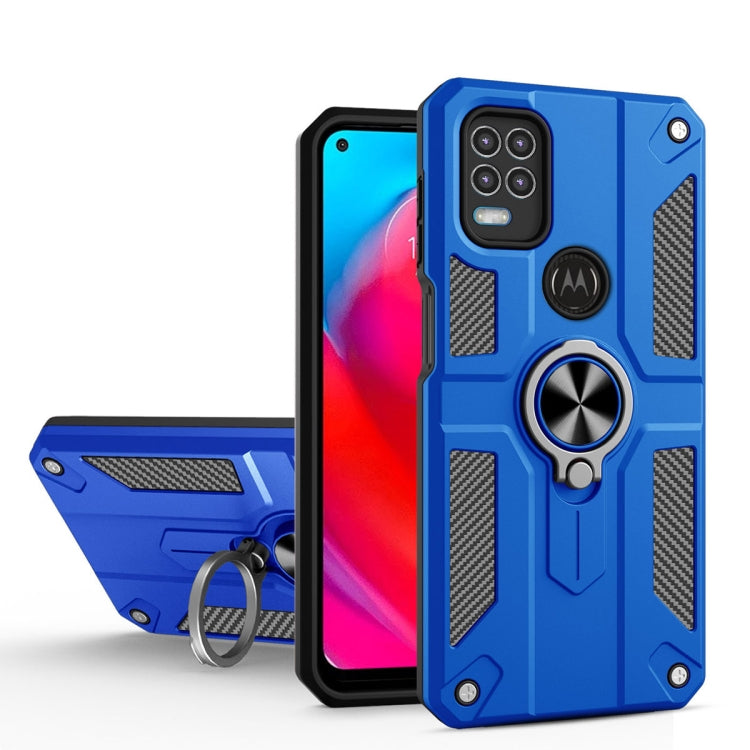 For Motorola Moto G Stylus 5G Carbon Fiber Pattern PC + TPU Protective Case with Ring Holder