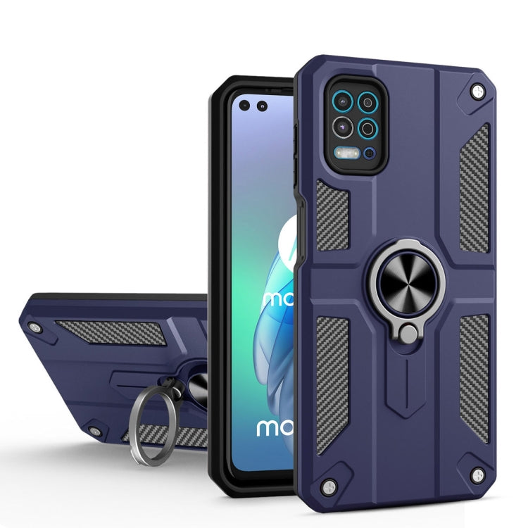 For Motorola Moto G100 / Edge S Carbon Fiber Pattern PC + TPU Protective Case with Ring Holder