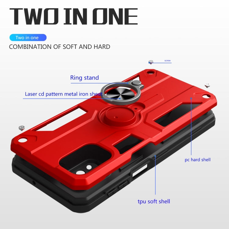 For Motorola Moto G100 / Edge S Carbon Fiber Pattern PC + TPU Protective Case with Ring Holder