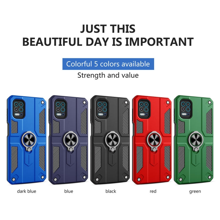 For Motorola Moto G100 / Edge S Carbon Fiber Pattern PC + TPU Protective Case with Ring Holder