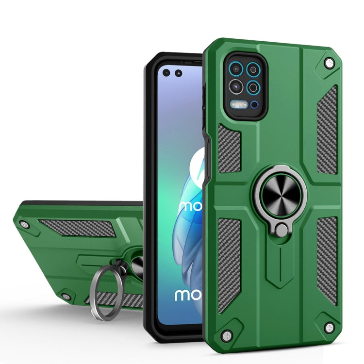 For Motorola Moto G100 / Edge S Carbon Fiber Pattern PC + TPU Protective Case with Ring Holder