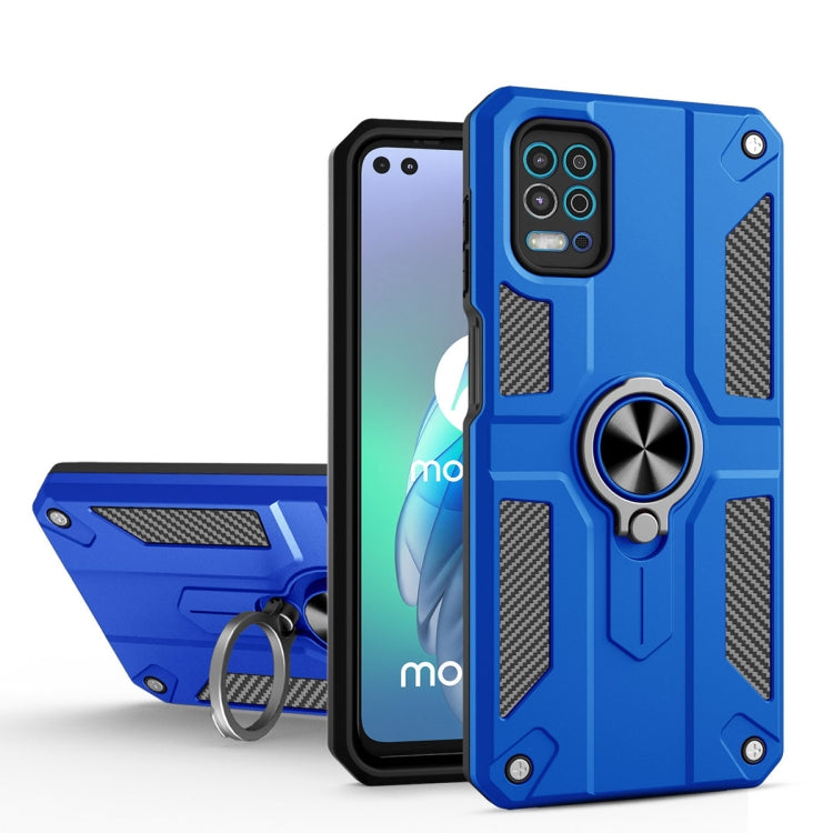 For Motorola Moto G100 / Edge S Carbon Fiber Pattern PC + TPU Protective Case with Ring Holder