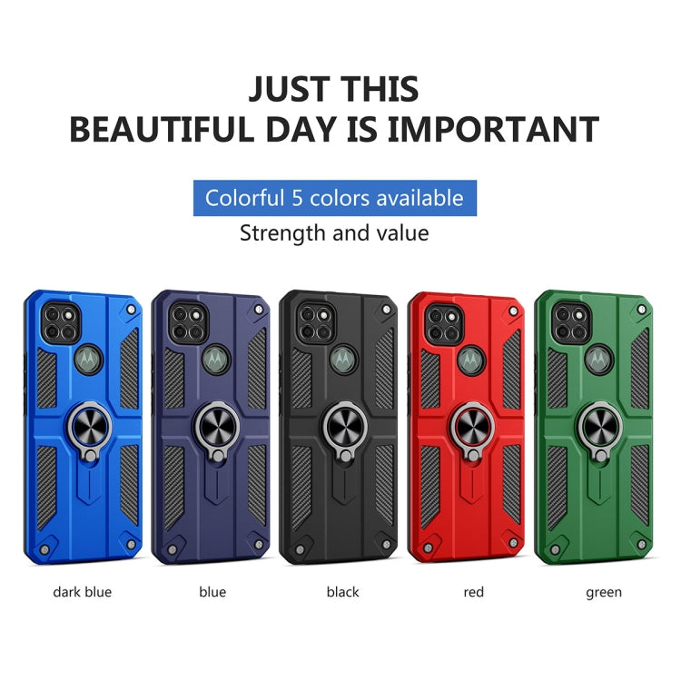 For Motorola Moto G9 Power Carbon Fiber Pattern PC + TPU Protective Case with Ring Holder