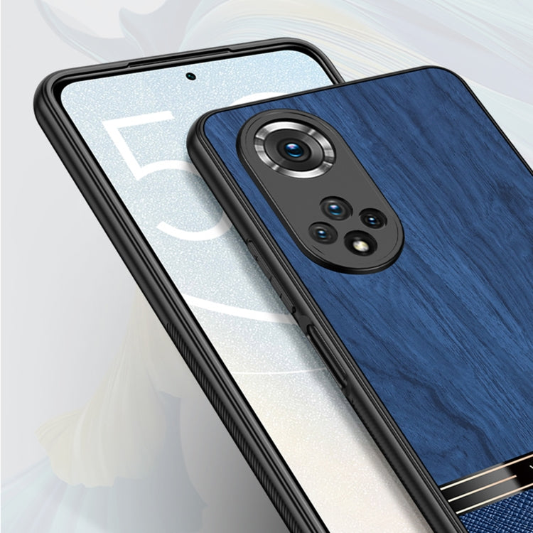 For Honor 50 Shang Rui Wood Grain Skin PU + TPU Shockproof Case