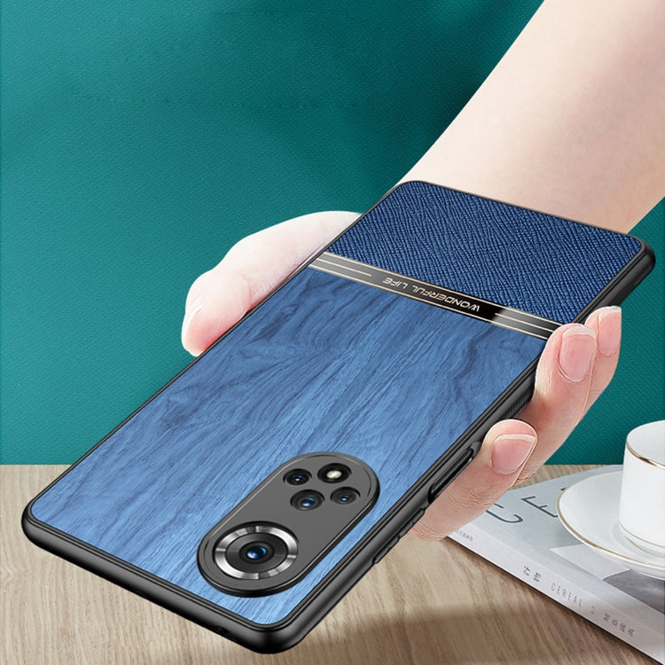 For Honor 50 Shang Rui Wood Grain Skin PU + TPU Shockproof Case