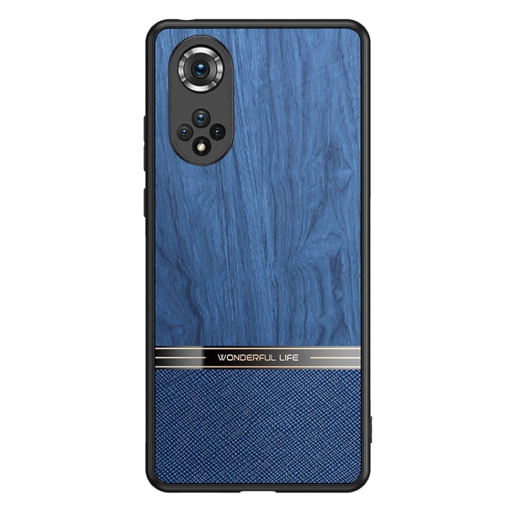 For Honor 50 Shang Rui Wood Grain Skin PU + TPU Shockproof Case