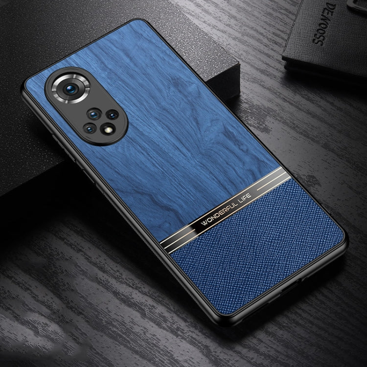 For Honor 50 Shang Rui Wood Grain Skin PU + TPU Shockproof Case