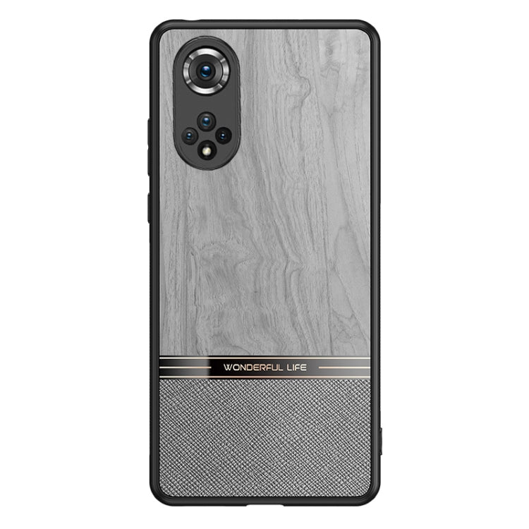 For Honor 50 Shang Rui Wood Grain Skin PU + TPU Shockproof Case