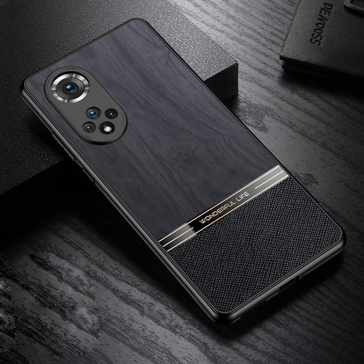 For Honor 50 Pro Shang Rui Wood Grain Skin PU + TPU Shockproof Case