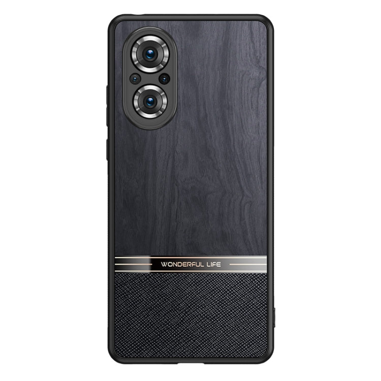 For Honor 50 SE Shang Rui Wood Grain Skin PU + TPU Shockproof Case