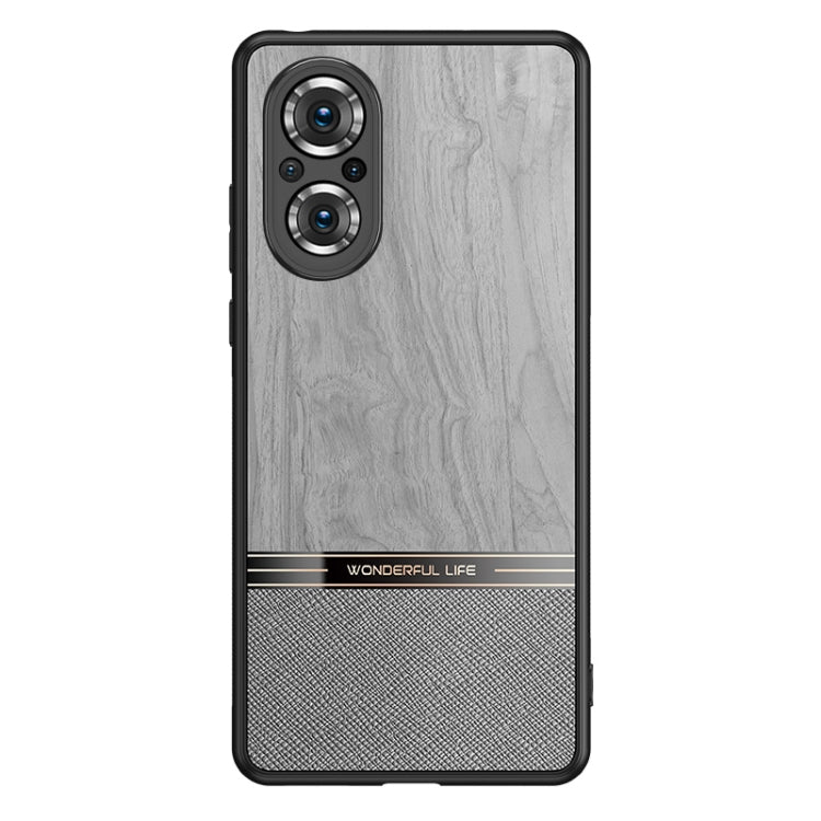 For Honor 50 SE Shang Rui Wood Grain Skin PU + TPU Shockproof Case