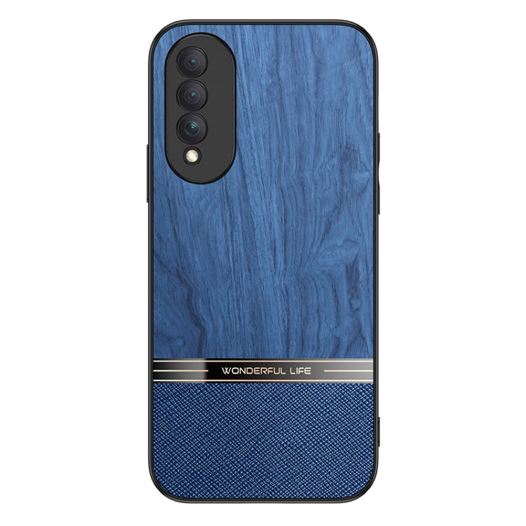 For Honor X20 Shang Rui Wood Grain Skin PU + TPU Shockproof Case