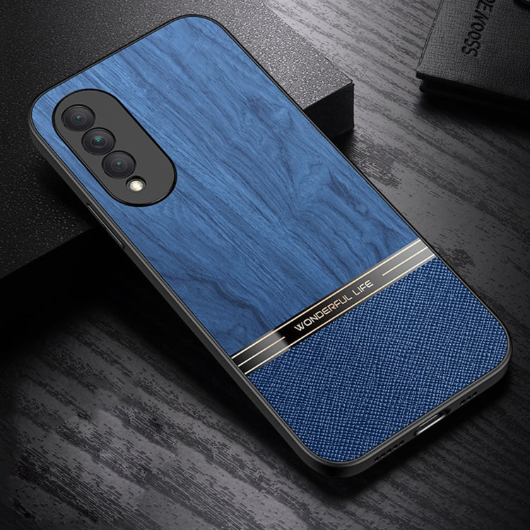 For Honor X20 Shang Rui Wood Grain Skin PU + TPU Shockproof Case