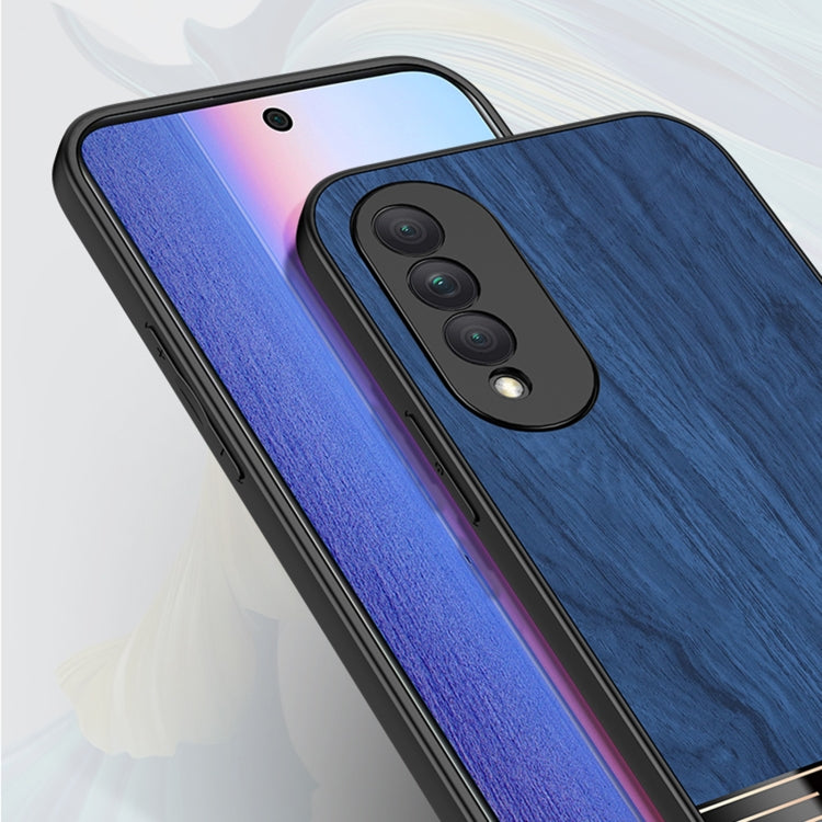 For Honor X20 Shang Rui Wood Grain Skin PU + TPU Shockproof Case