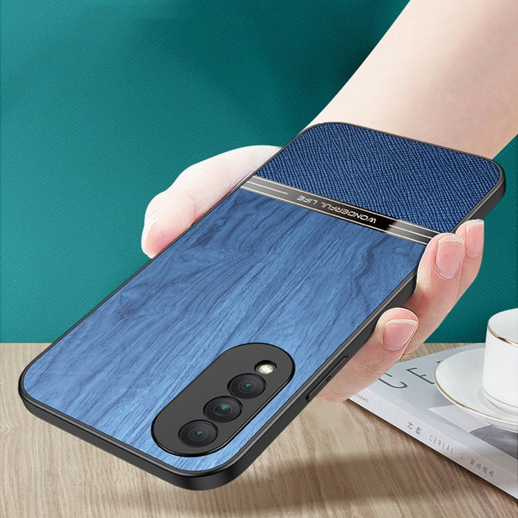 For Honor X20 SE Shang Rui Wood Grain Skin PU + TPU Shockproof Case