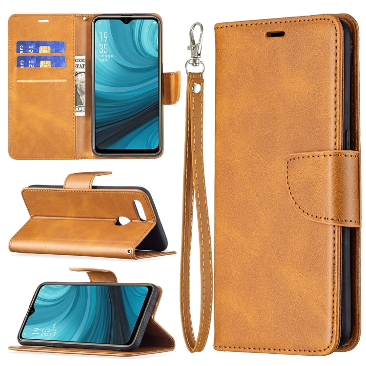 For OPPO A7 Retro Lambskin Texture Pure Color Horizontal Flip PU Leather Case with Holder & Card Slots & Wallet & Lanyard