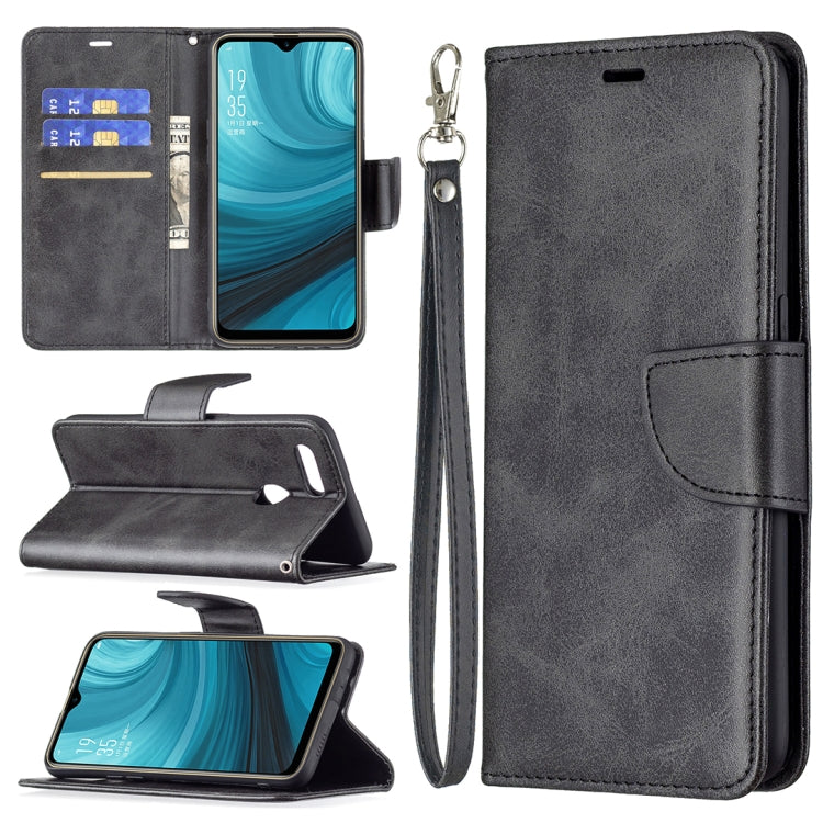 For OPPO A7 Retro Lambskin Texture Pure Color Horizontal Flip PU Leather Case with Holder & Card Slots & Wallet & Lanyard