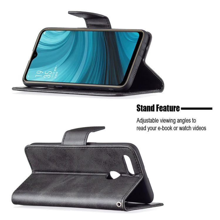 For OPPO A7 Retro Lambskin Texture Pure Color Horizontal Flip PU Leather Case with Holder & Card Slots & Wallet & Lanyard