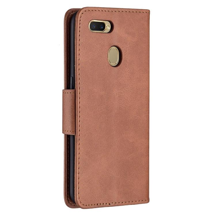 For OPPO A7 Retro Lambskin Texture Pure Color Horizontal Flip PU Leather Case with Holder & Card Slots & Wallet & Lanyard