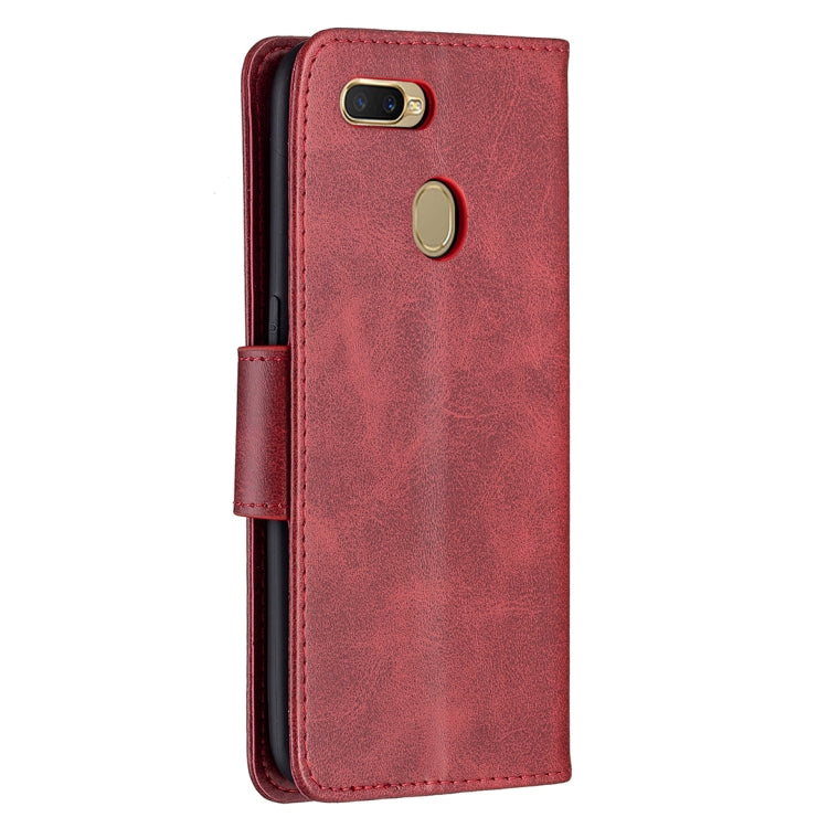 For OPPO A7 Retro Lambskin Texture Pure Color Horizontal Flip PU Leather Case with Holder & Card Slots & Wallet & Lanyard