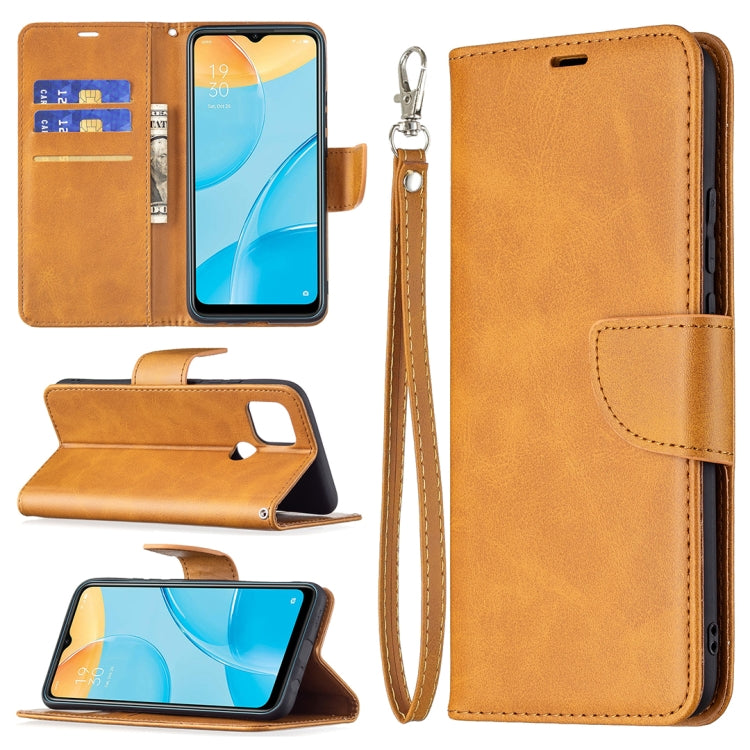 For OPPO A15 Retro Lambskin Texture Pure Color Horizontal Flip PU Leather Case with Holder & Card Slots & Wallet & Lanyard