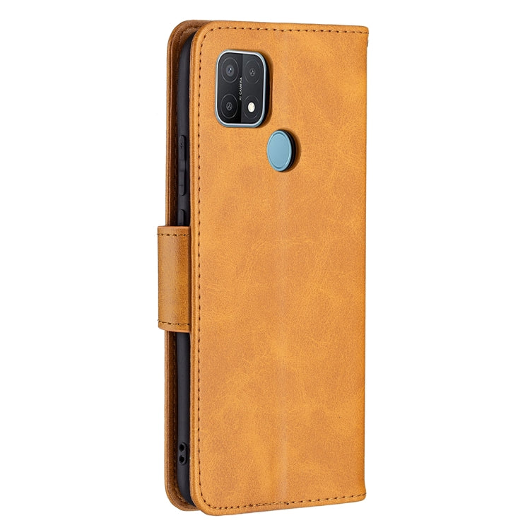 For OPPO A15 Retro Lambskin Texture Pure Color Horizontal Flip PU Leather Case with Holder & Card Slots & Wallet & Lanyard