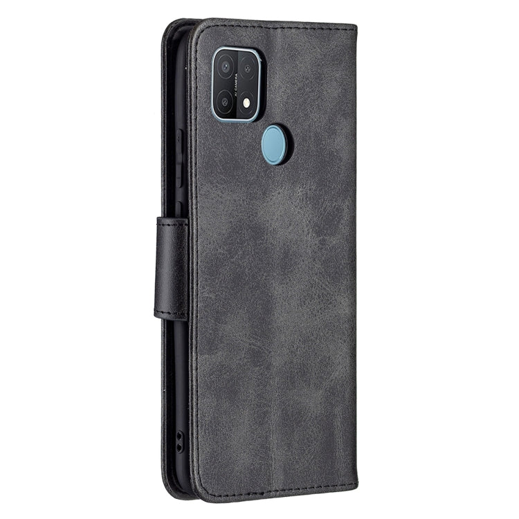 For OPPO A15 Retro Lambskin Texture Pure Color Horizontal Flip PU Leather Case with Holder & Card Slots & Wallet & Lanyard