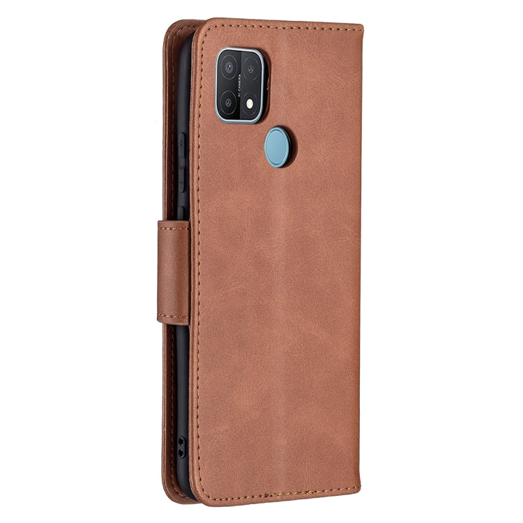 For OPPO A15 Retro Lambskin Texture Pure Color Horizontal Flip PU Leather Case with Holder & Card Slots & Wallet & Lanyard