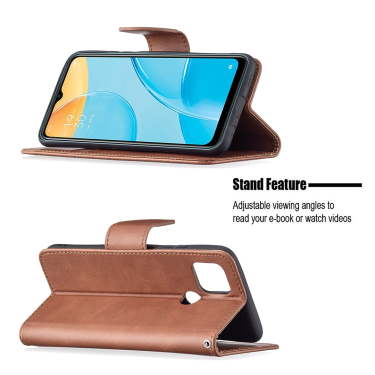 For OPPO A15 Retro Lambskin Texture Pure Color Horizontal Flip PU Leather Case with Holder & Card Slots & Wallet & Lanyard