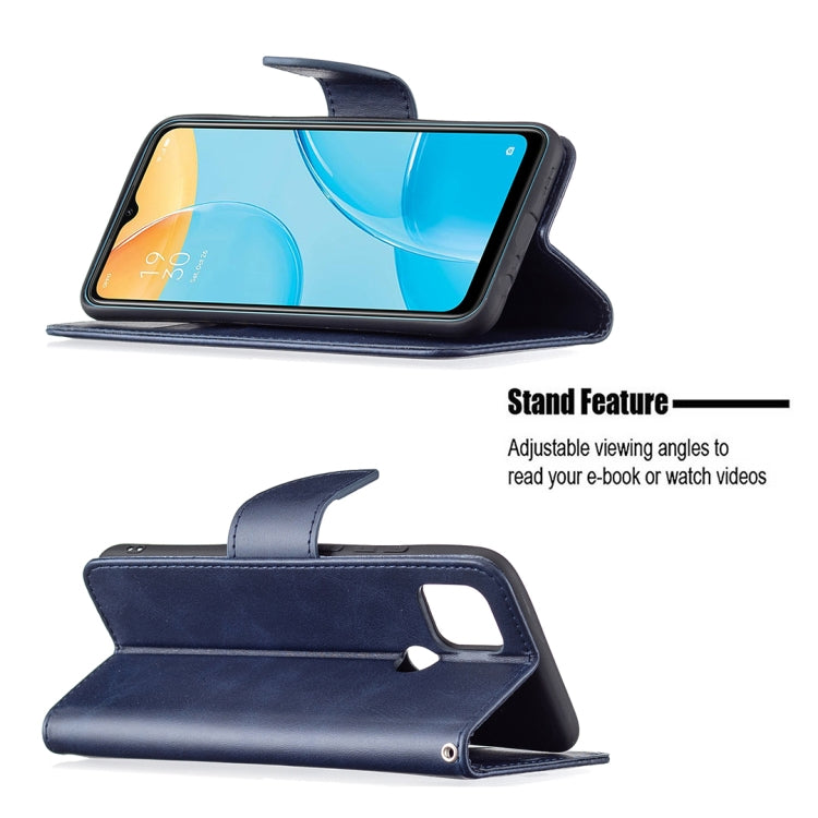 For OPPO A15 Retro Lambskin Texture Pure Color Horizontal Flip PU Leather Case with Holder & Card Slots & Wallet & Lanyard