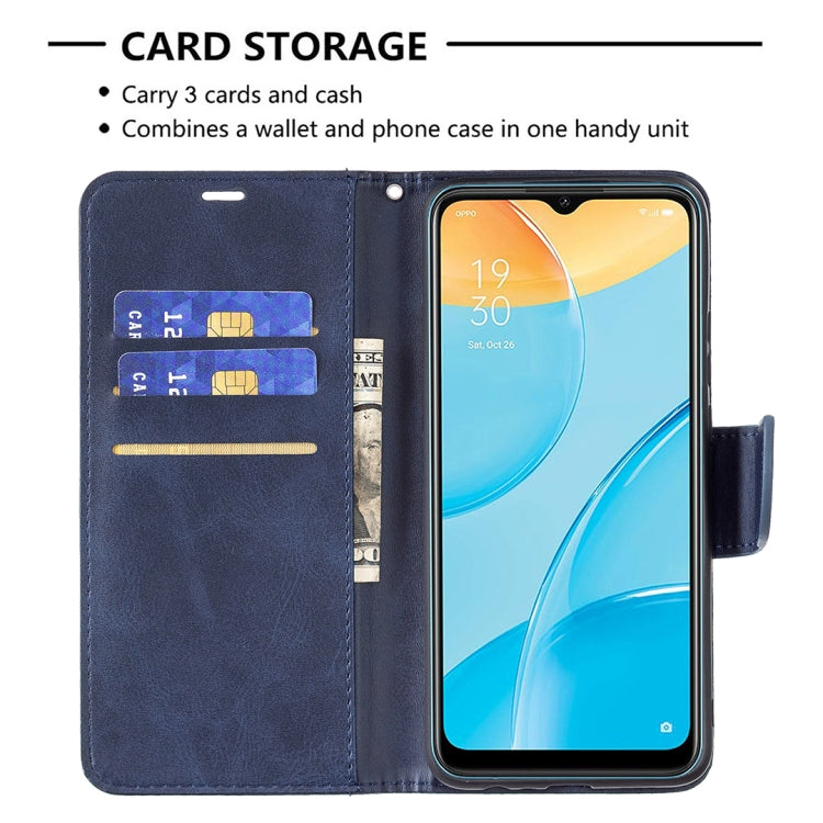 For OPPO A15 Retro Lambskin Texture Pure Color Horizontal Flip PU Leather Case with Holder & Card Slots & Wallet & Lanyard