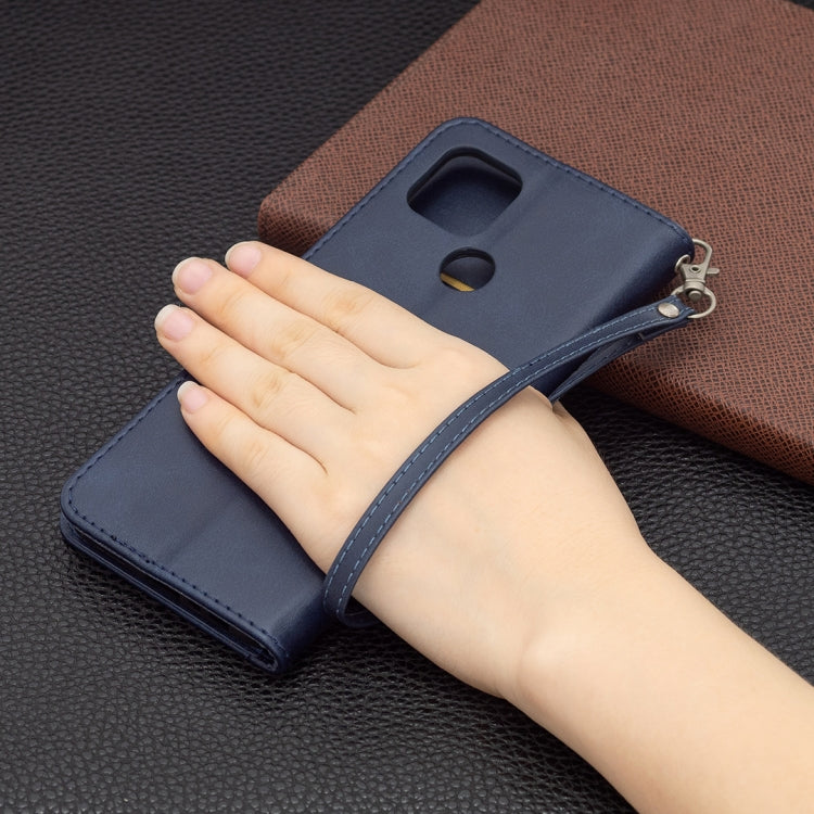 For OPPO A15 Retro Lambskin Texture Pure Color Horizontal Flip PU Leather Case with Holder & Card Slots & Wallet & Lanyard