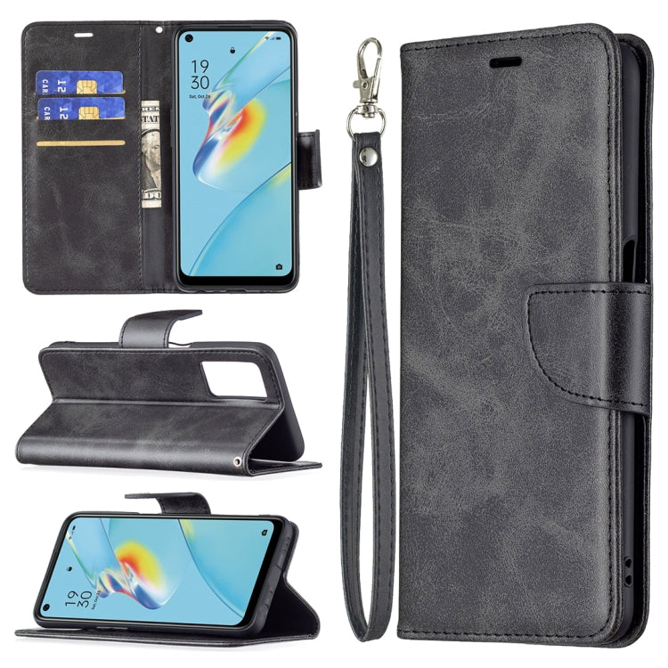 For OPPO A54 4G / 5G Retro Lambskin Texture Pure Color Horizontal Flip PU Leather Case with Holder & Card Slots & Wallet & Lanyard