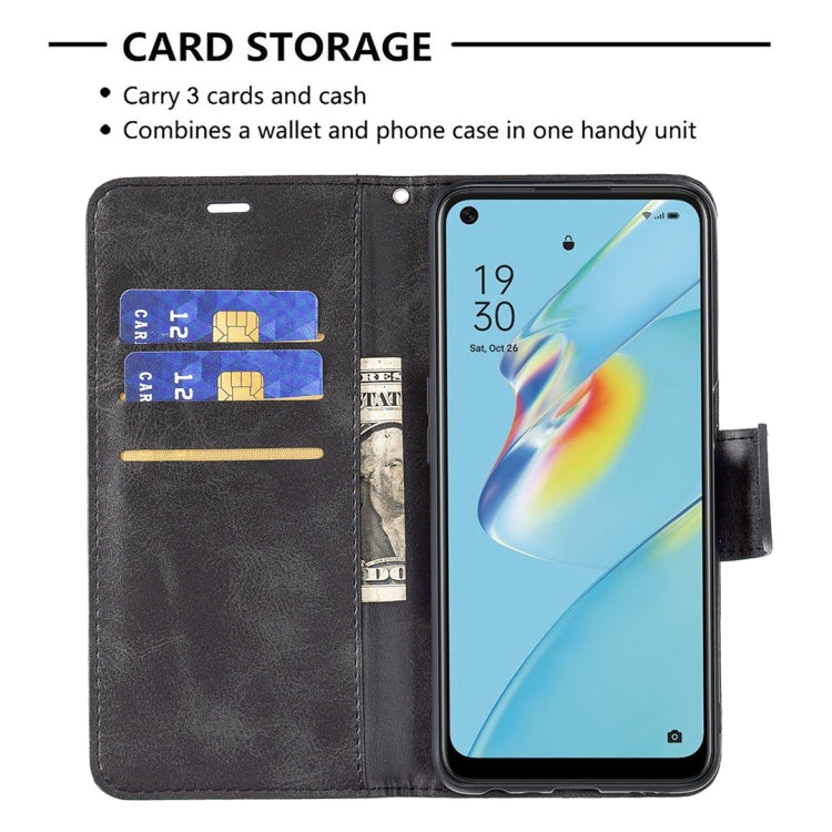 For OPPO A54 4G / 5G Retro Lambskin Texture Pure Color Horizontal Flip PU Leather Case with Holder & Card Slots & Wallet & Lanyard