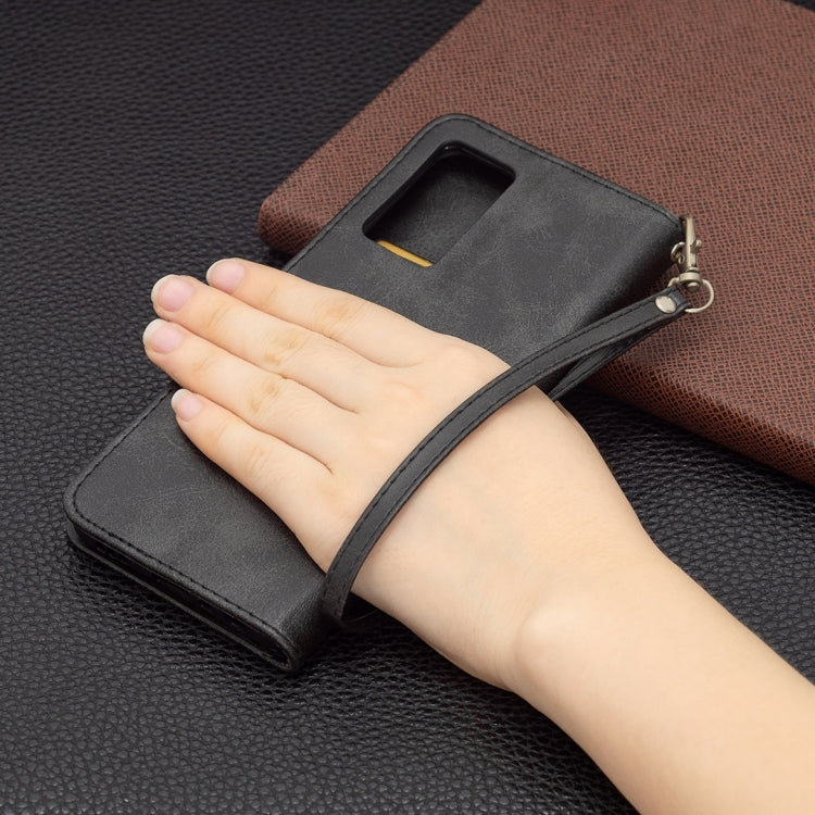 For OPPO A54 4G / 5G Retro Lambskin Texture Pure Color Horizontal Flip PU Leather Case with Holder & Card Slots & Wallet & Lanyard